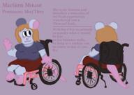 fursona mouse refsheet wheelchair // 3500x2500 // 202KB